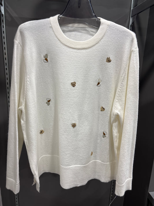 METALLIC HEARTS SWEATER