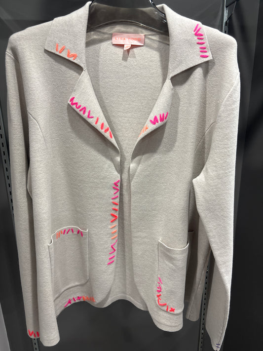 EMBROIDERED SWEATER JACKET