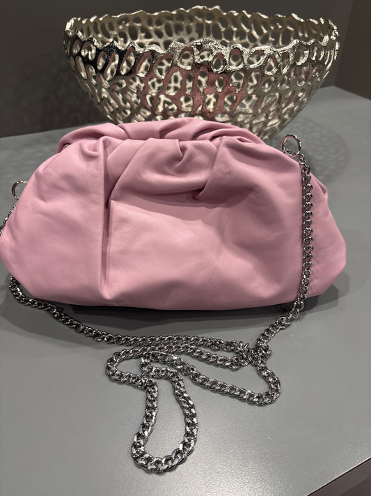 PETAL PINK ITALIAN LEATHER HANDBAG