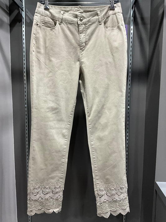 LACE DETAIL KHAKI PANT