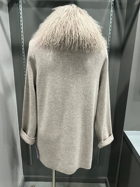 MERINO AND FUR SWEATER JACKET