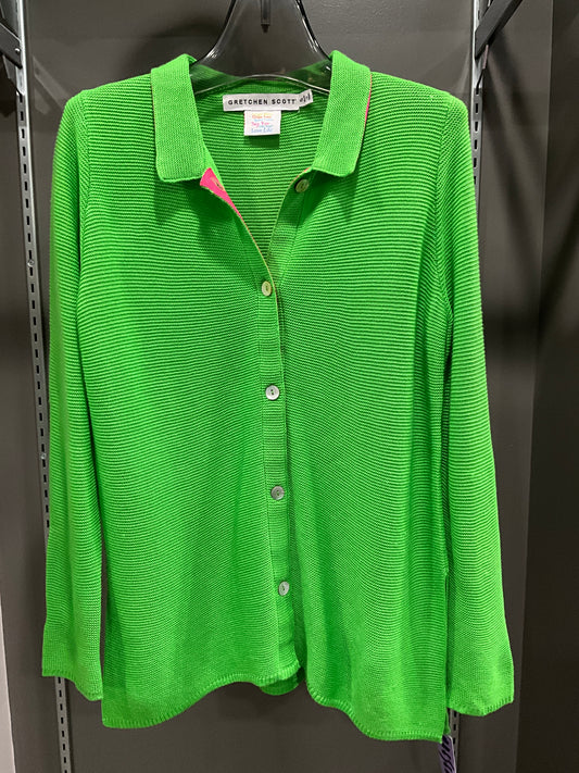 KELLY GREEN KNIT SWEATER