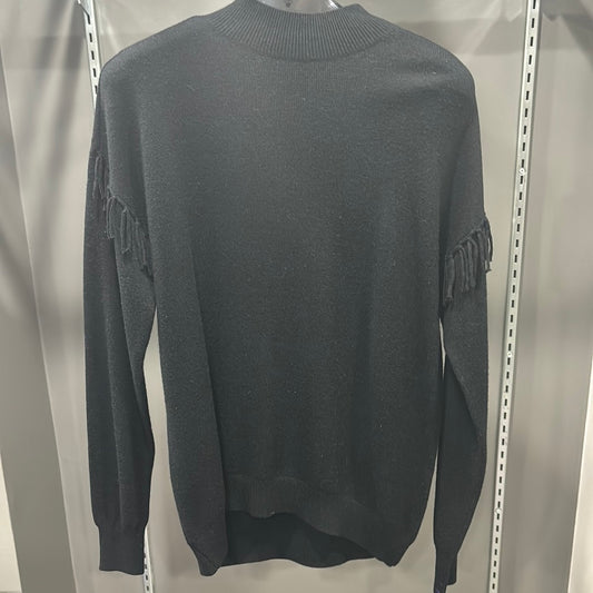 FRINGE SLEEVE COTTON SWEATER