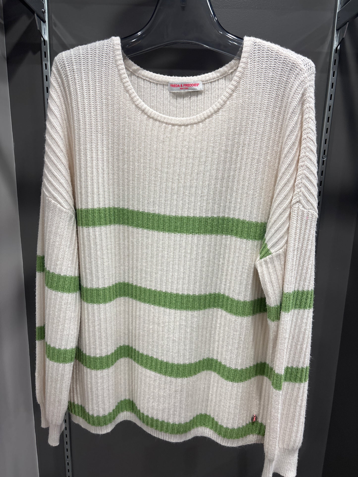 GRASS GREEN STRIPED SWEATER