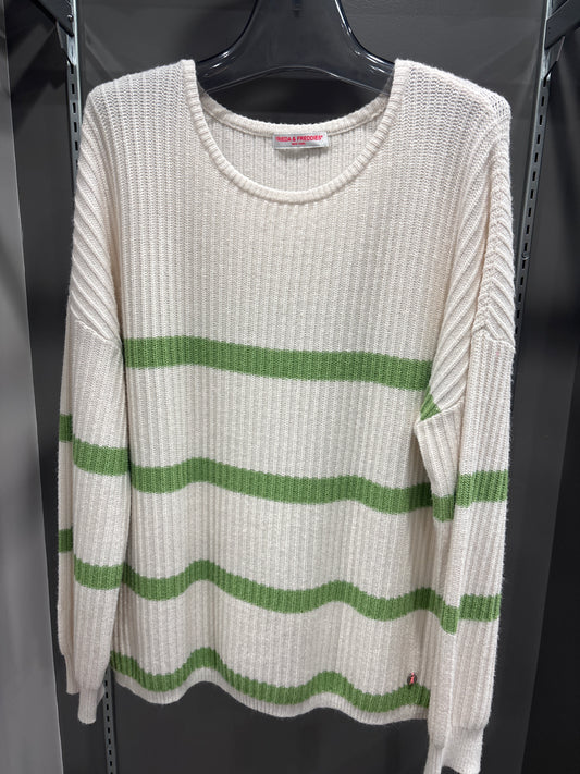 GRASS GREEN STRIPED SWEATER