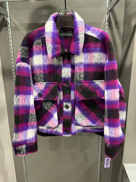 PURPLE PLAID POCKET JACKET