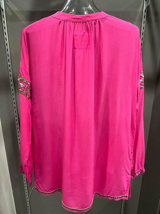 BLUSHING SILK TUNIC TOP