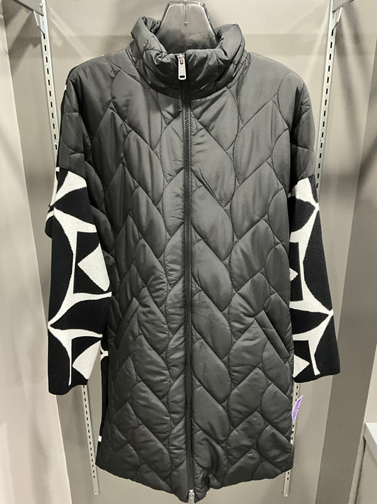 GEOMETRIC KNIT PUFFER COAT