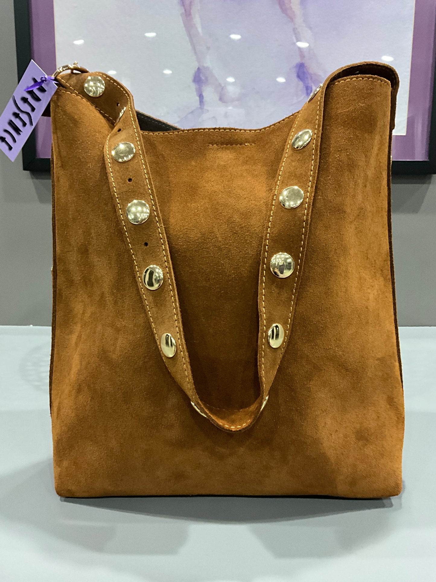 MADE IN ITALY SUEDE STUD BAG