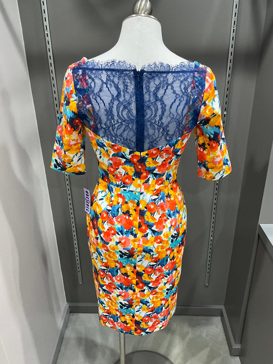 ORANGE GARDEN DRESS WITH LACE BACK