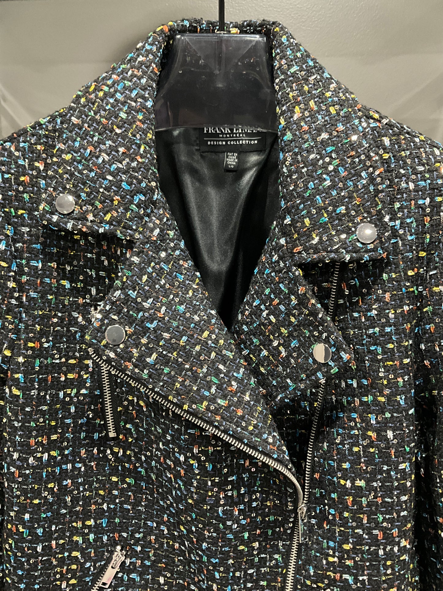 TWEED AND METALLIC MOTO JACKET