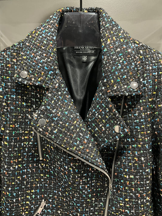 TWEED AND METALLIC MOTO JACKET