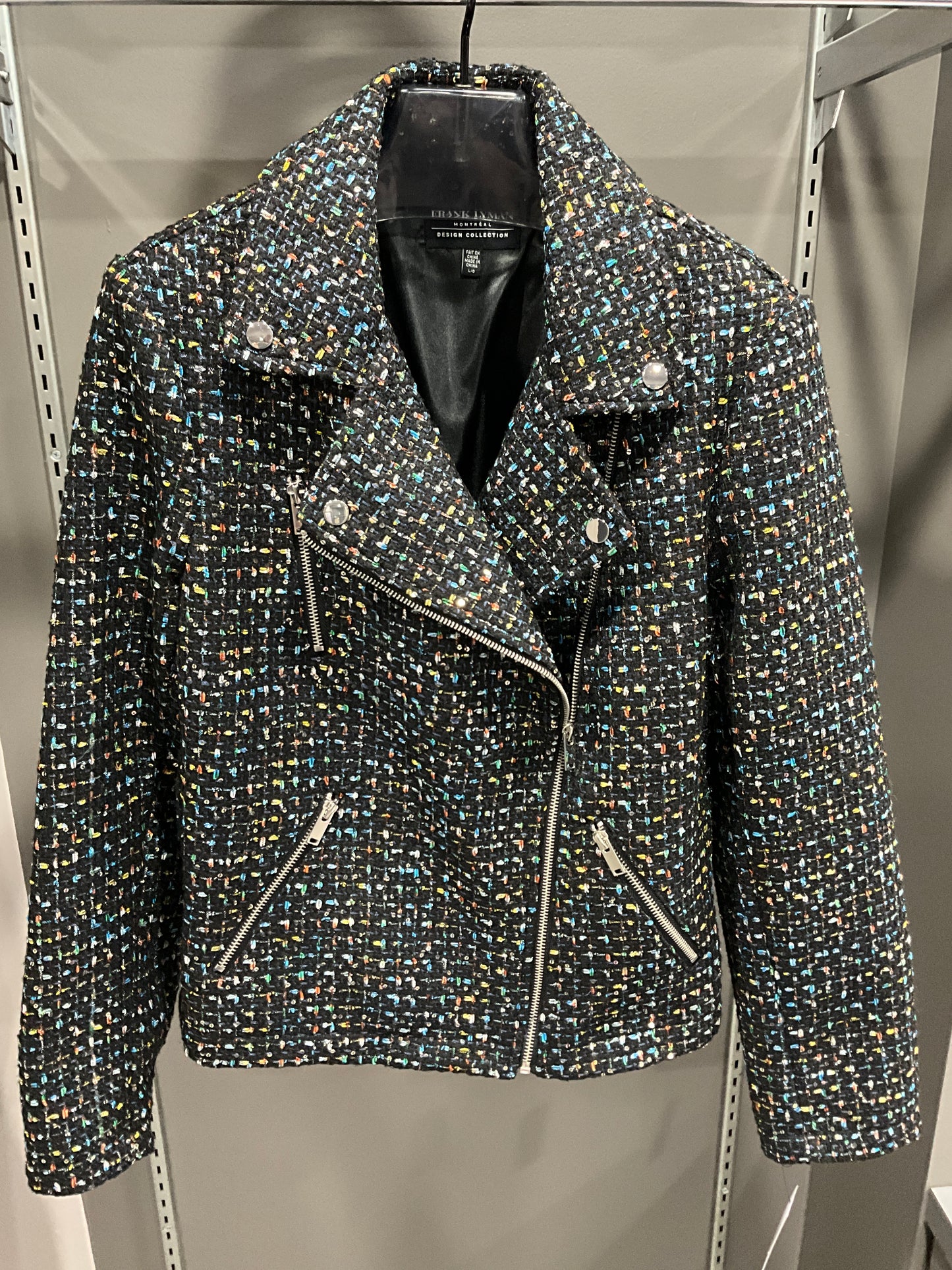 TWEED AND METALLIC MOTO JACKET