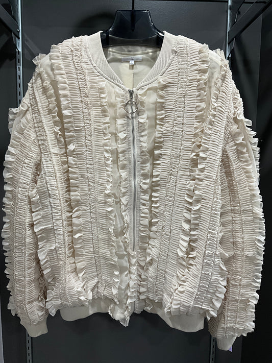 RUFFLE BOMBER JACKET