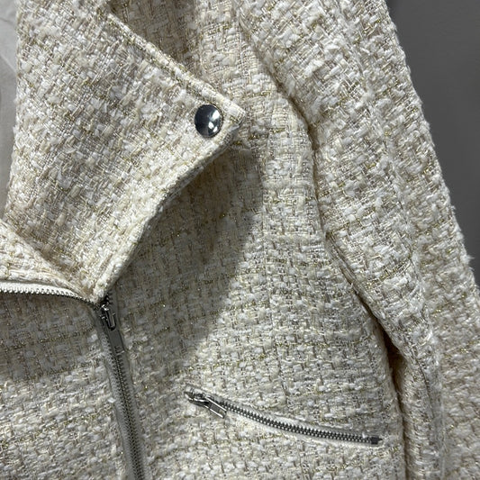 METALLIC TWEED MOTO JACKET