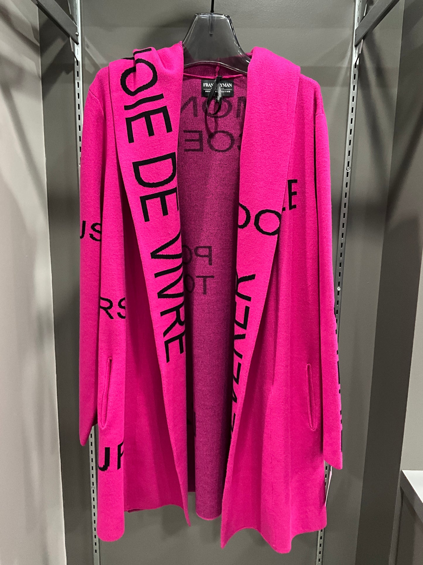 SCRIPT OPEN HOODED SWEATER