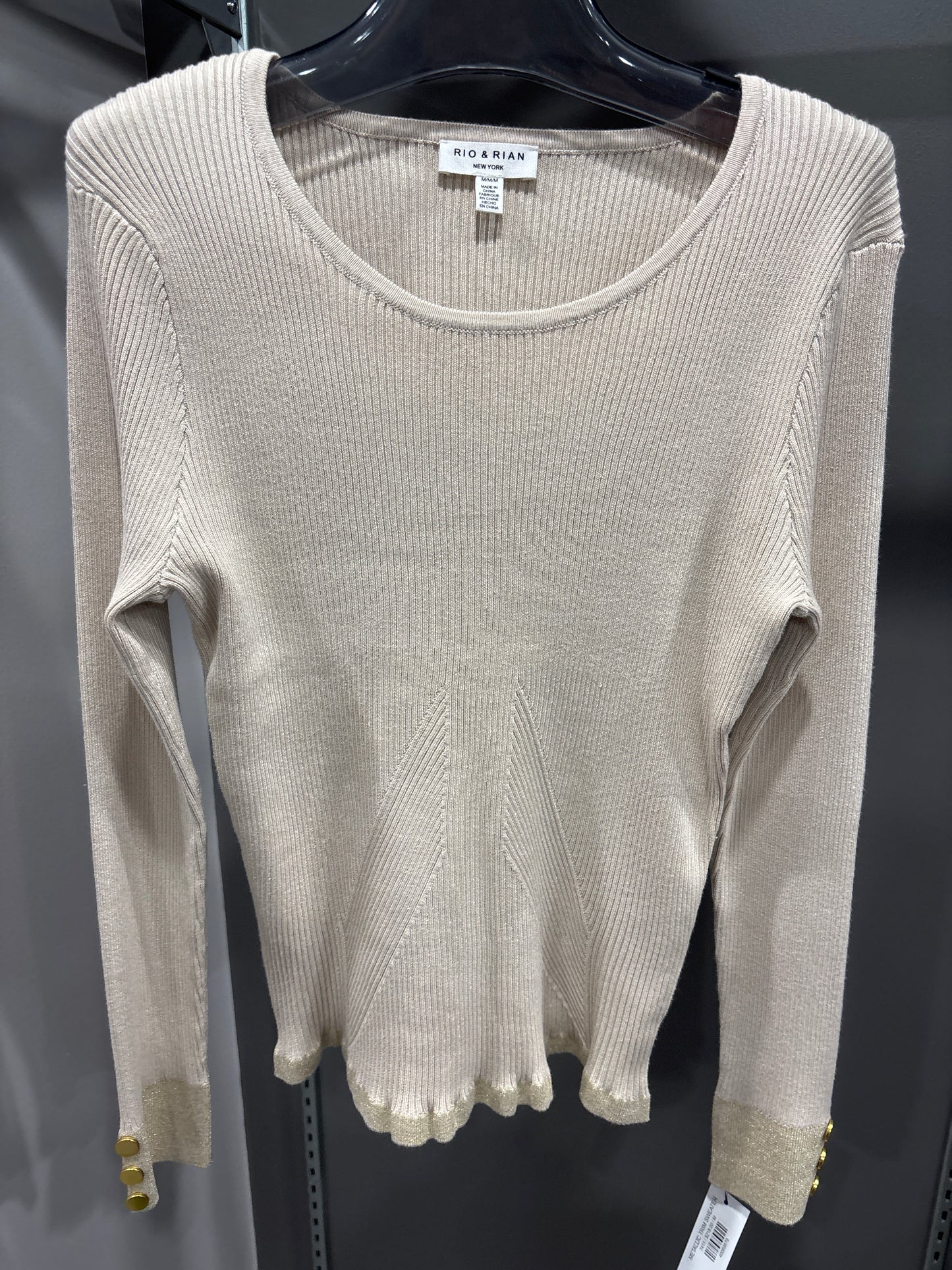 METALLIC TRIM SWEATER