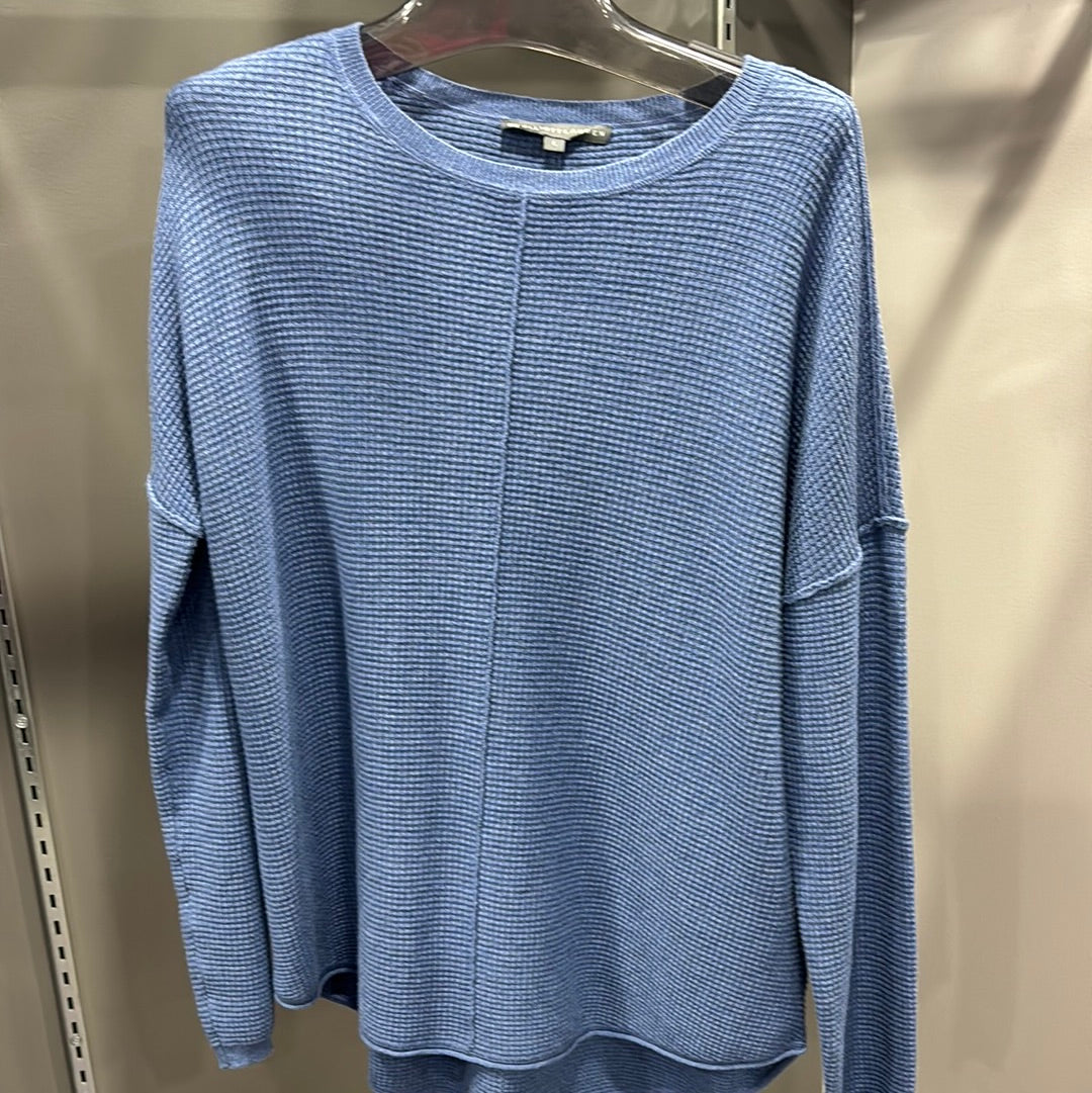 BLUE DROP SHOULDER SWEATER