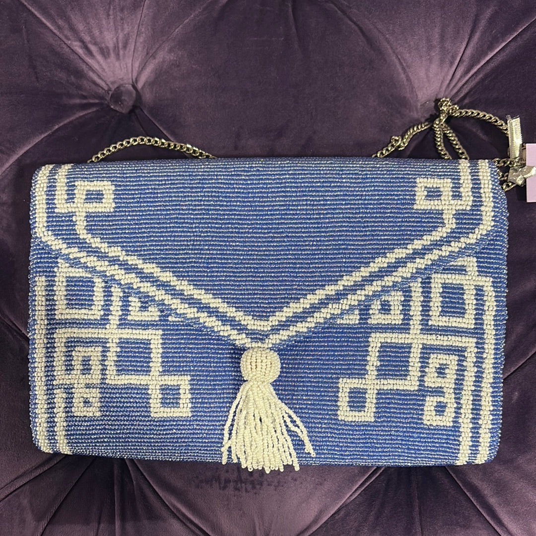 BLUE TASSLE HANDBAG