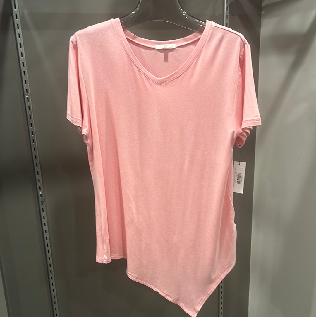 VNECK ASYMMETRICAL PEACH TOP