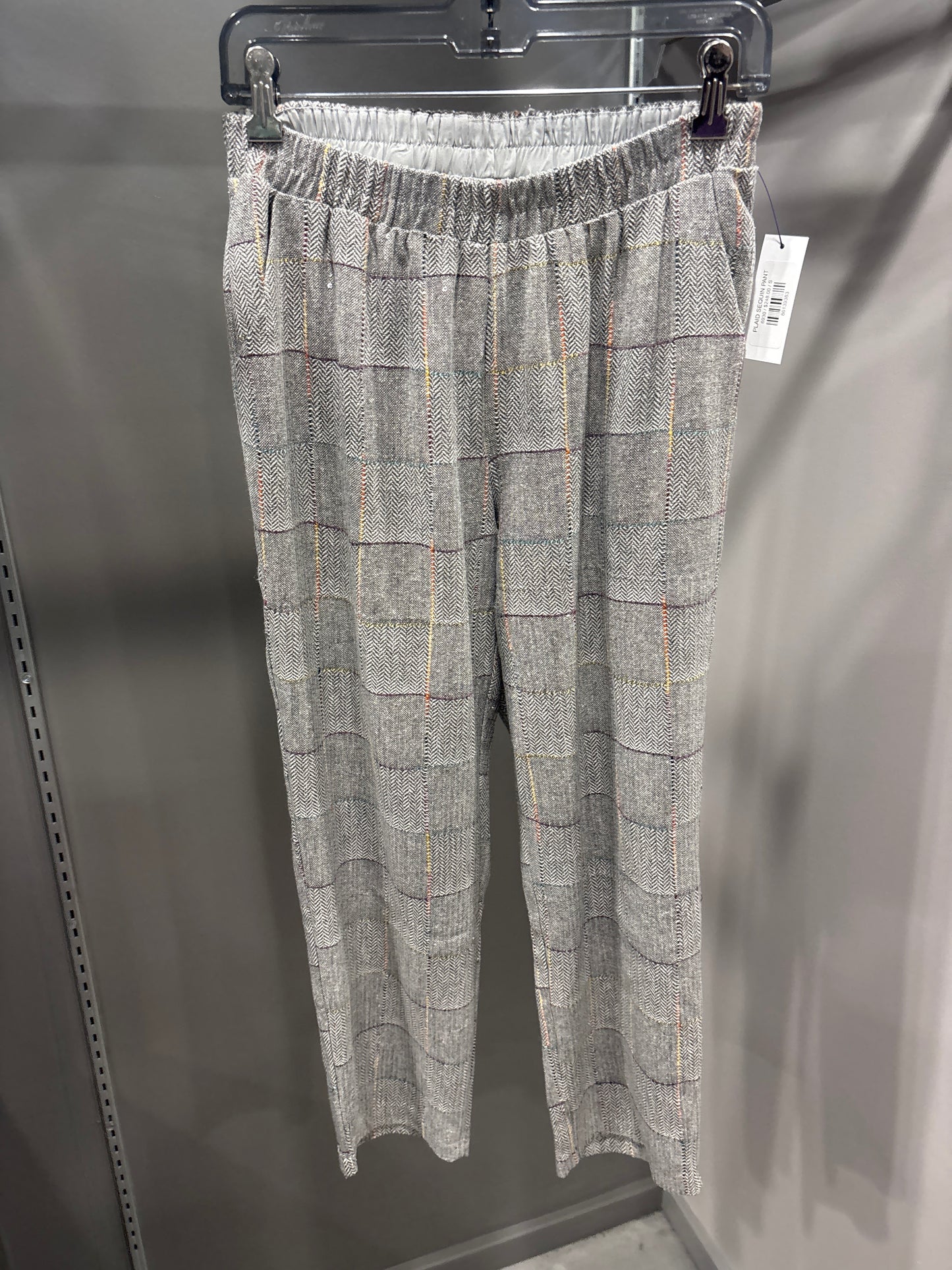PLAID SEQUIN PANT