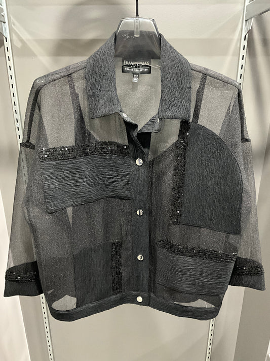 EMBELLISHED CHIFFON BLOUSE WITH SHELL