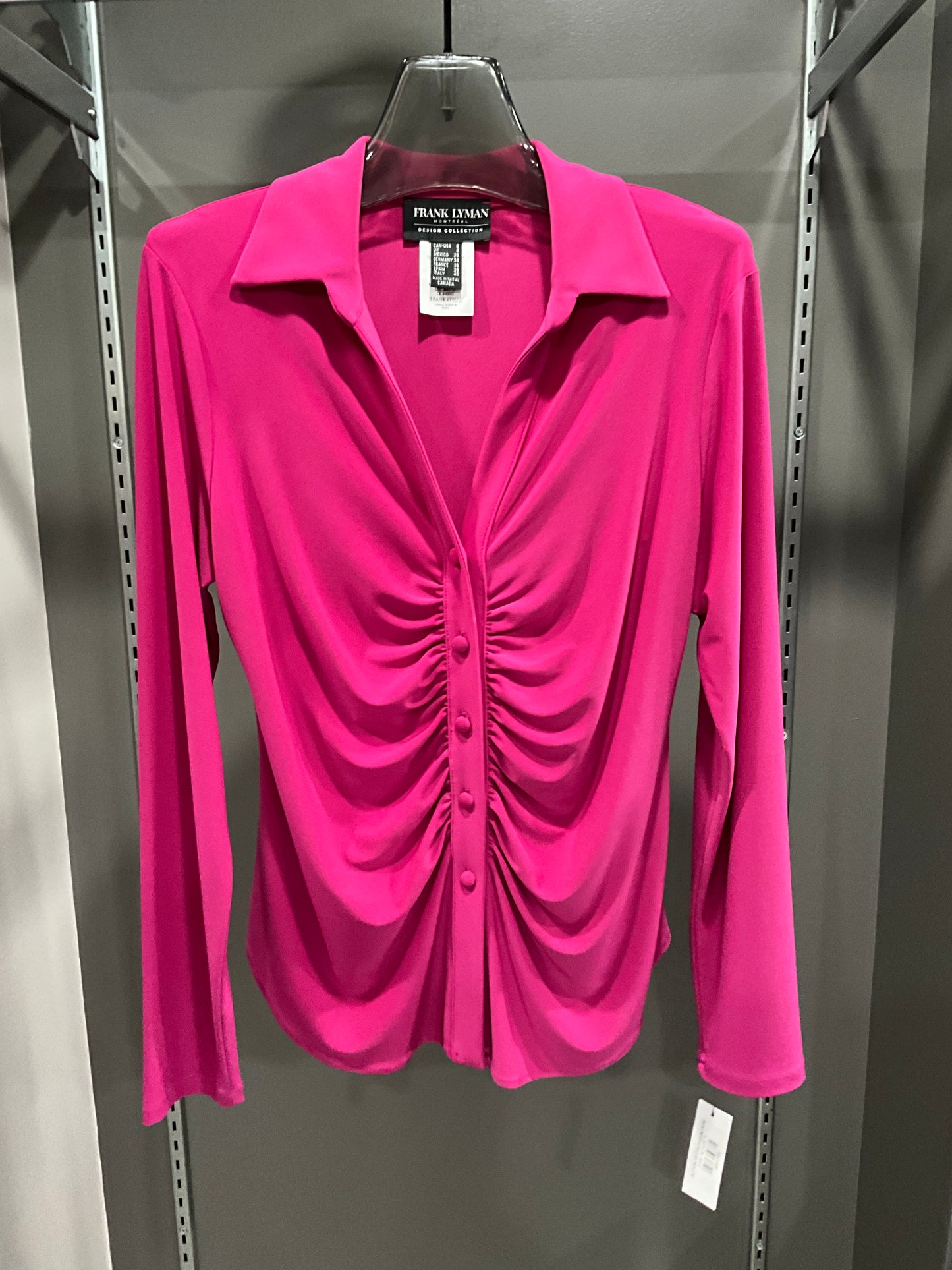 BUTTON UP CINCHED BLOUSE