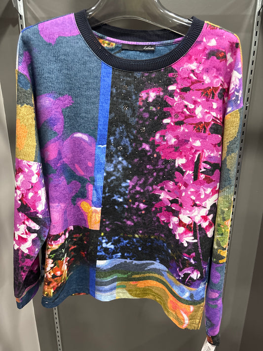 FLORAL PAINTING SWEATSHIRT SWEATER