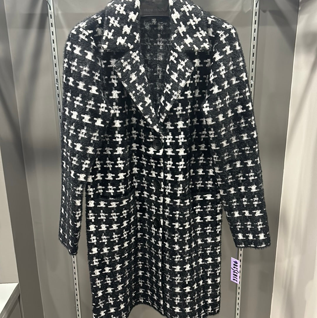 TEXTURED GEOMETRIC SWEATER COAT