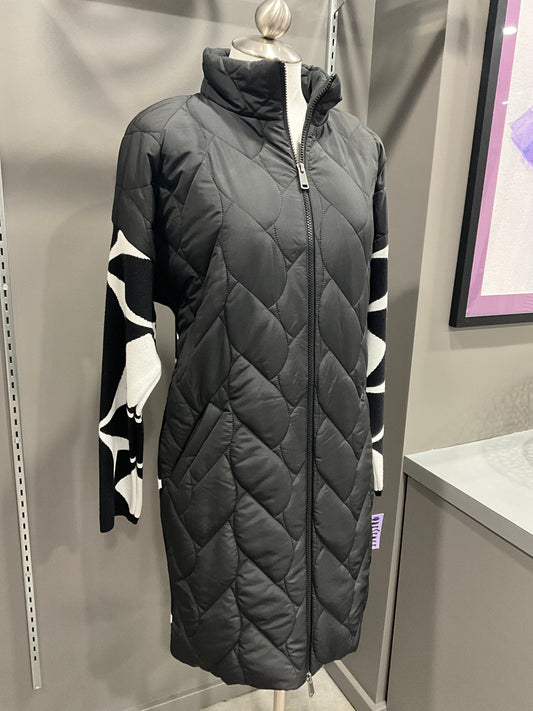 GEOMETRIC KNIT PUFFER COAT