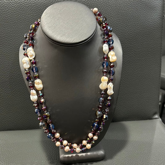 BAROQUE PEARL AND SWAROVKSI CRYSTAL NECKLACE