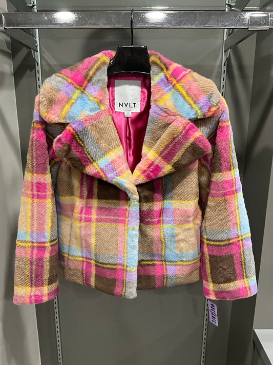 BRIGHT PINK PLAID COAT