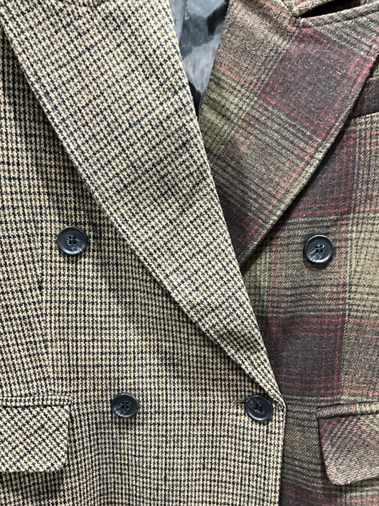DOUBLE BREASTED PLAID BLAZER