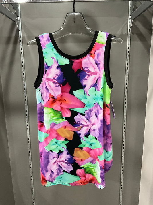 FLORAL SLEEVELESS TOP BACK BUTTONS
