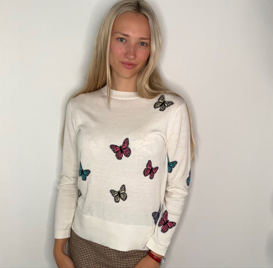 COTTON CASHMERE BUTTERFLY SWEATER