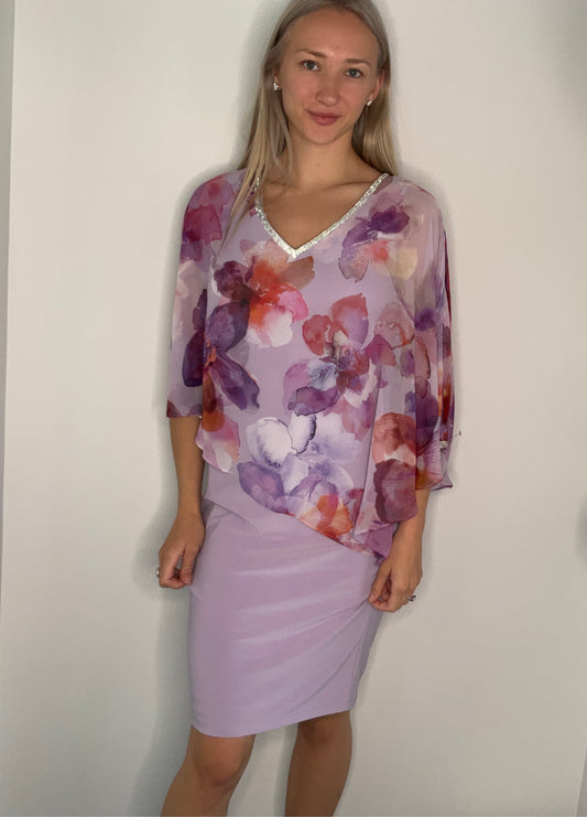 LILAC NIGHTS CRYSTAL OVERLAY DRESS