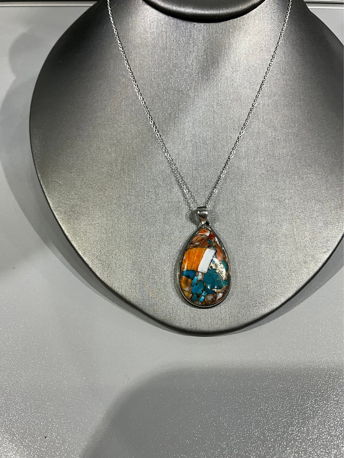 STERLING SILVER OYSTER COPPER TURQUOISE