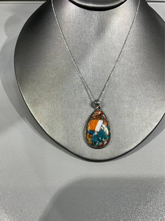 STERLING SILVER OYSTER COPPER TURQUOISE