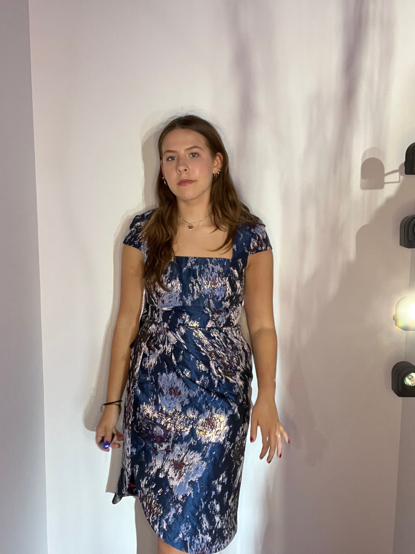 SUTTON JACQUARD MIDI DRESS