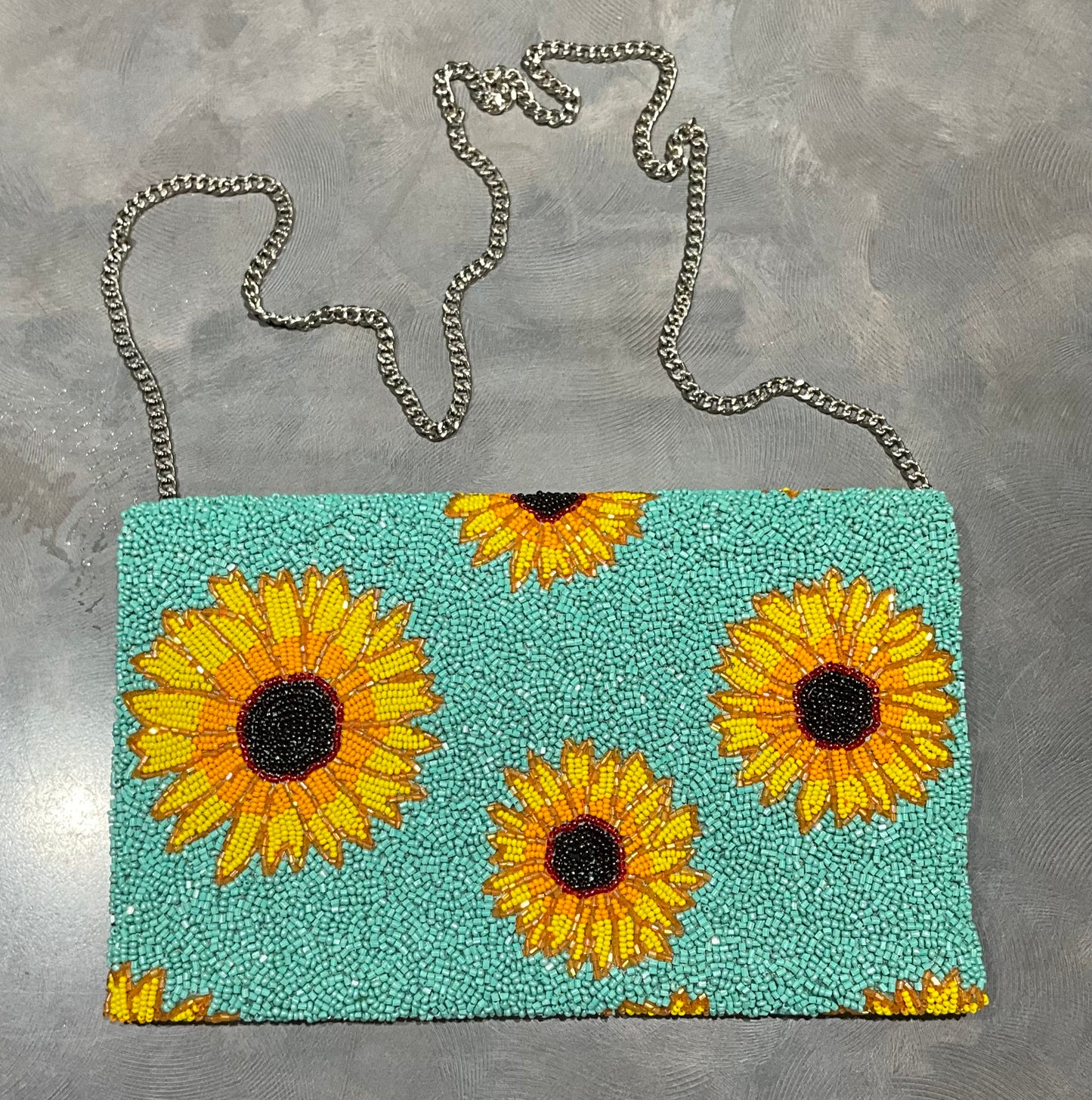 SUNFLOWER BEADED HANDBAG