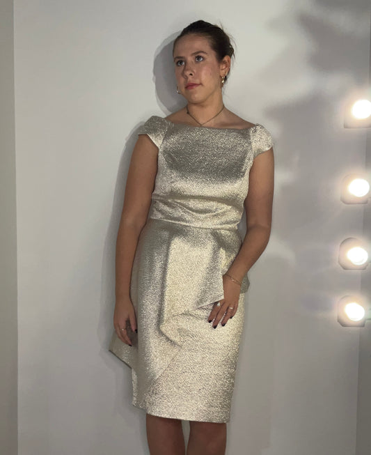 JACQUARD METALLIC SHEATH DRESS