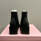 BLACK LEATHER SQUARE BOOT
