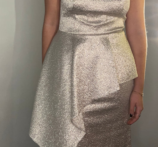 JACQUARD METALLIC SHEATH DRESS