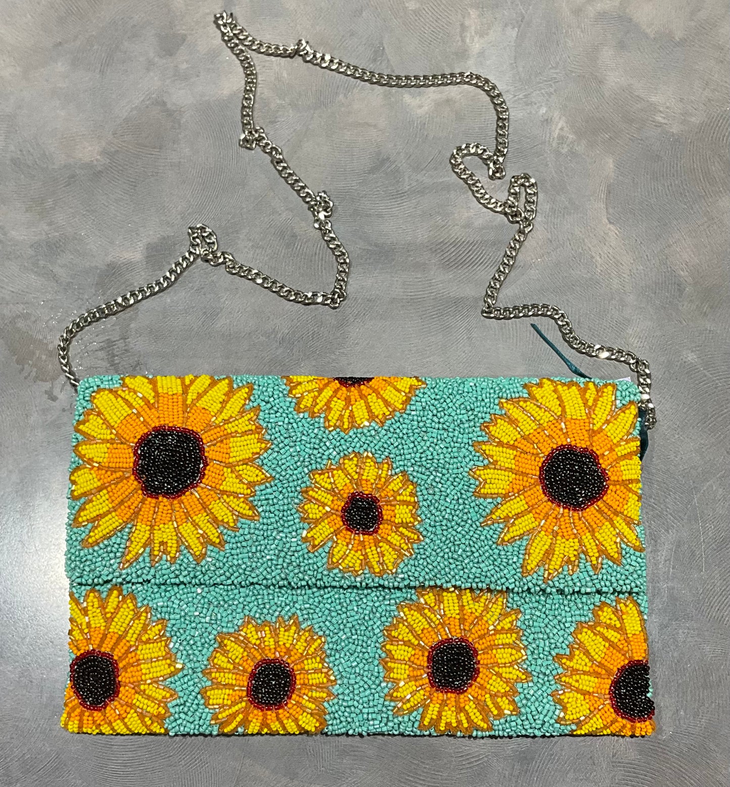 SUNFLOWER BEADED HANDBAG