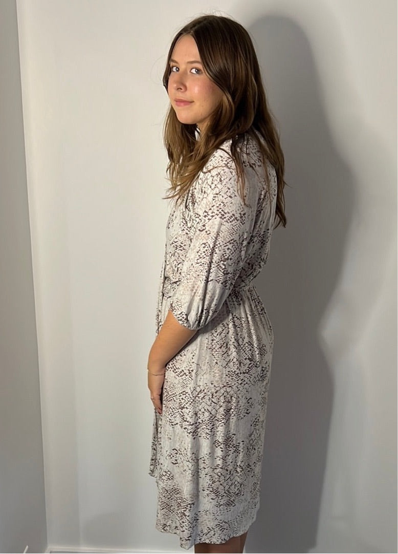 SNAKE JERSEY MIDI DRESS