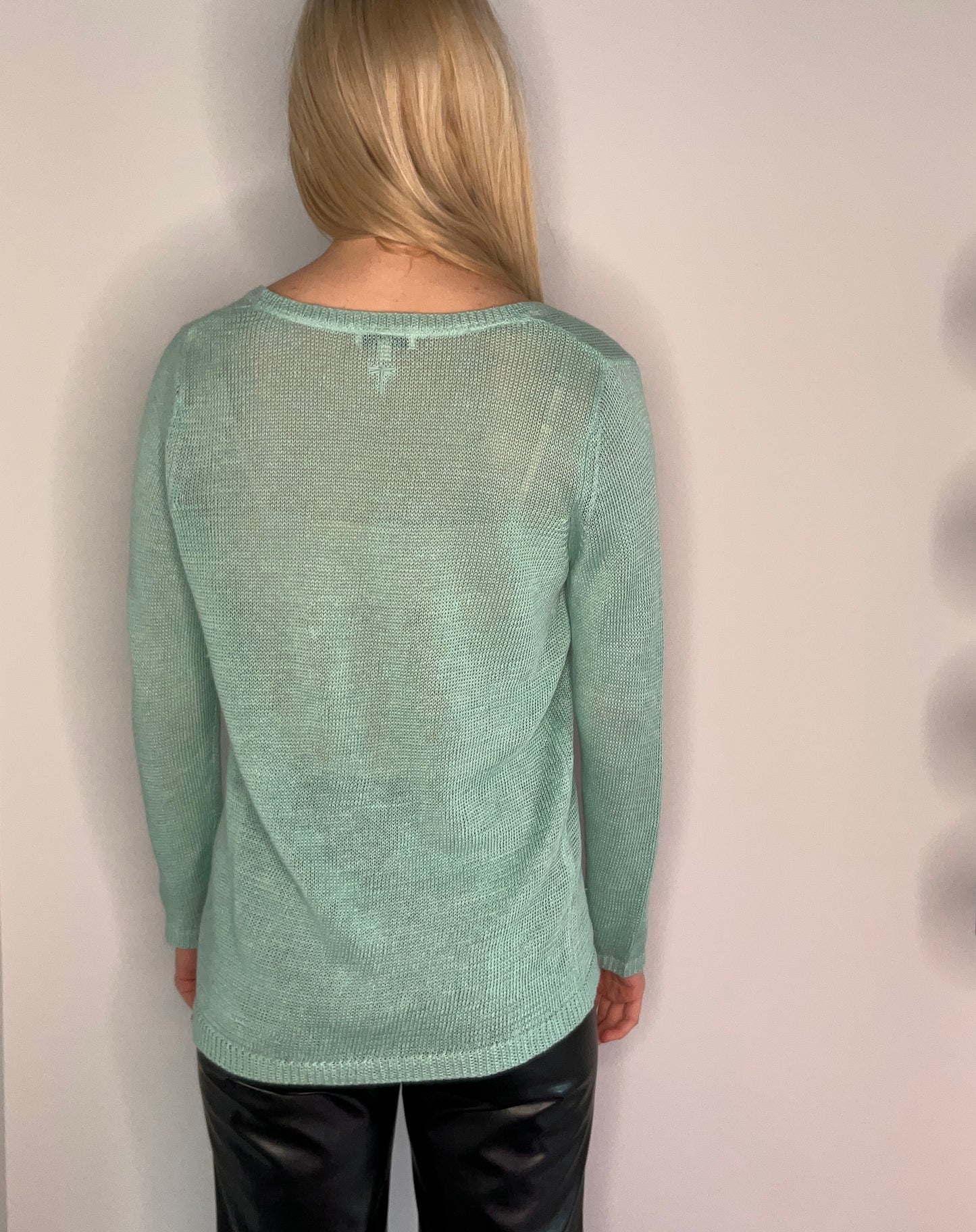 SEAFOAM GREEN LINEN SWEATER