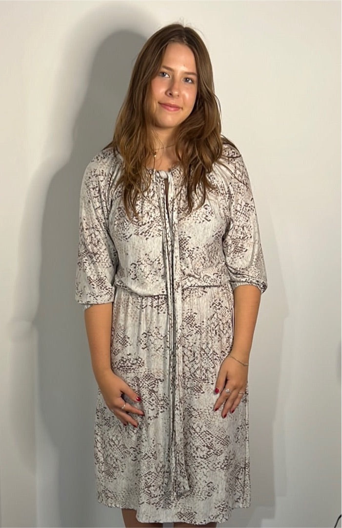 SNAKE JERSEY MIDI DRESS