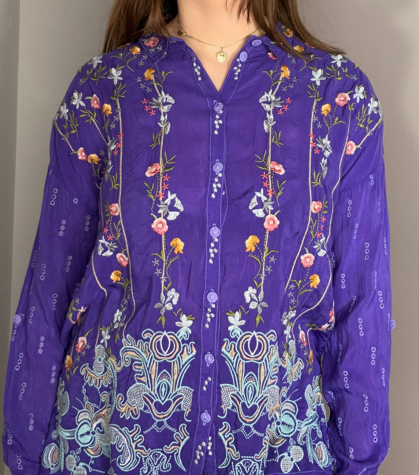 ALL OVER FLORAL GARDEN SILK TOP