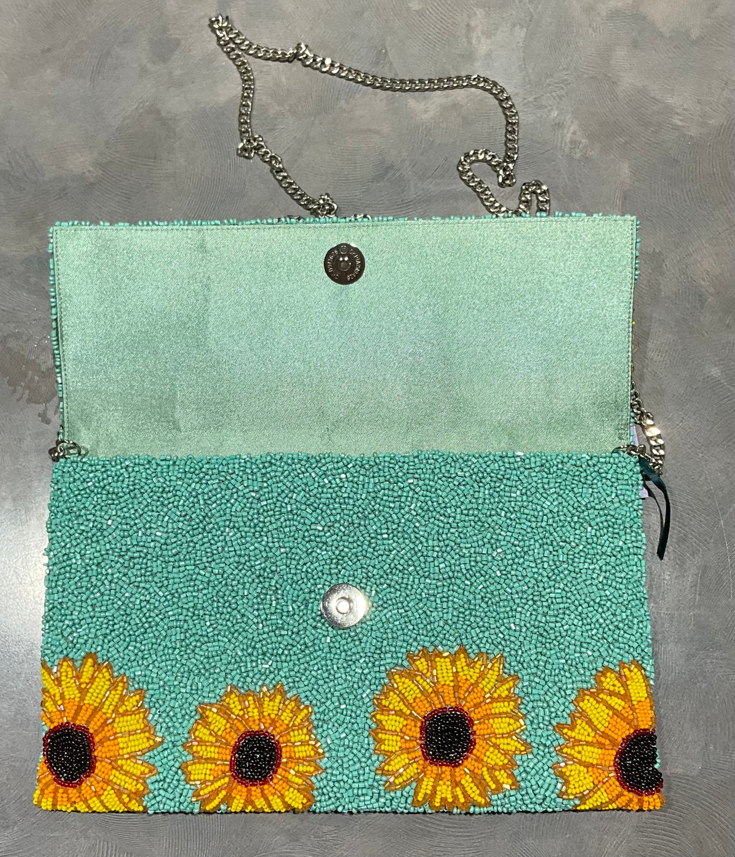 SUNFLOWER BEADED HANDBAG