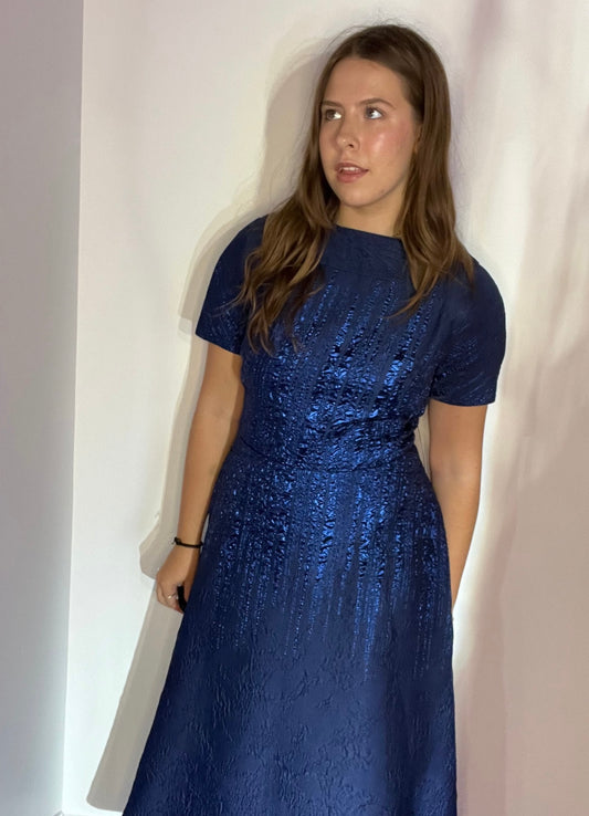 JACQUARD SHEATH METALLIC DRESS